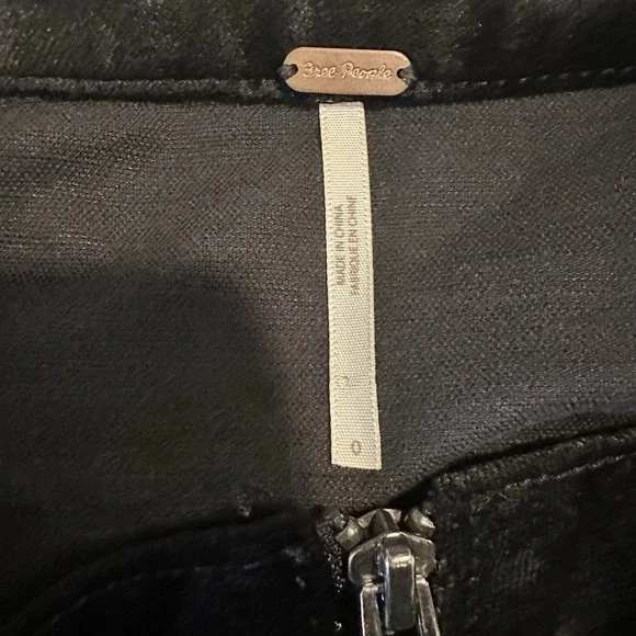 FREE PEOPLE Funkytown Skirt Zero. One and Only Black Velvet A-Line O Ring Zipper - Picture 6 of 6